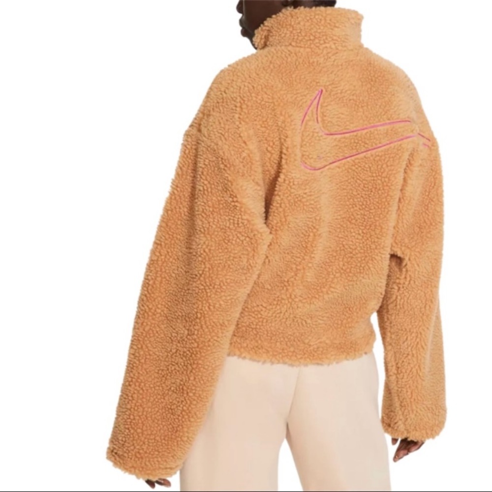 ⭐️HP NWT Nike Swoosh Oversized Teddy Sherpa Zip Up - Picture 7 of 16